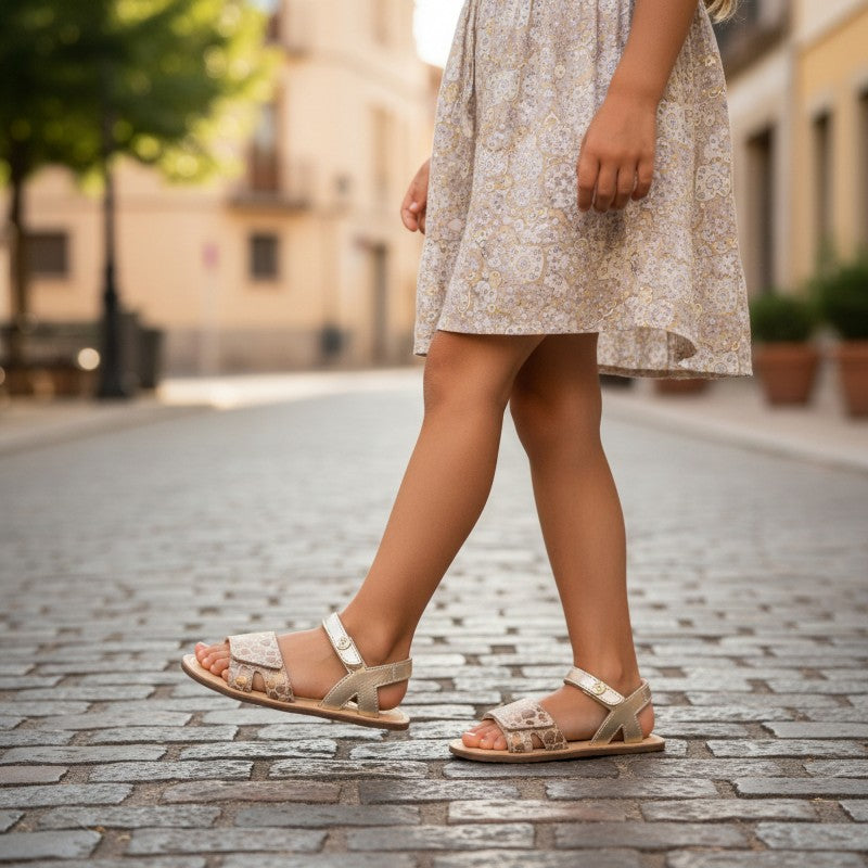 Chetto Barefoot Sandália em pele - Oro