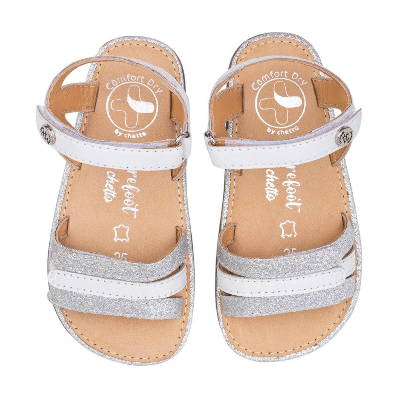 Chetto Barefoot Sandália em pele - Branco