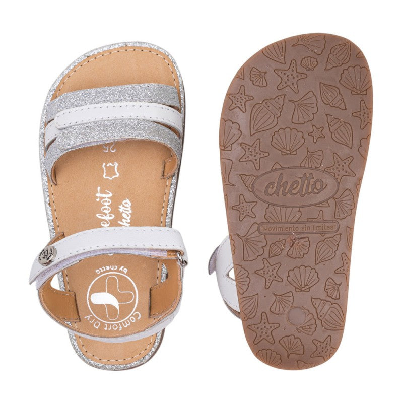 Chetto Barefoot Sandália em pele - Branco