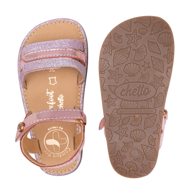 Chetto Barefoot Sandália em pele - Rosa