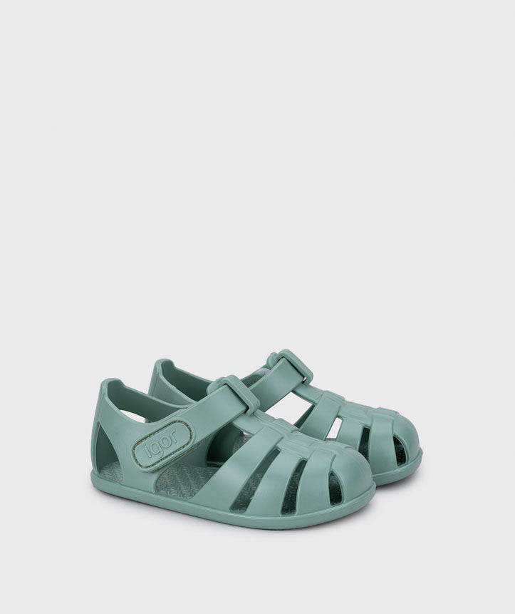 Sandálias Igor Barefoot Nemo Solid Matcha para crianças