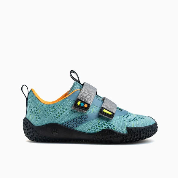 Sapatilhas barefoot Pablosky Light Grey Acqua Knit para criança com fecho aderente