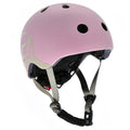 Capacete Scoot & Ride rosa claro, ultraleve, com fecho magnético e aberturas de ventilação, tamanho 51-55cm.