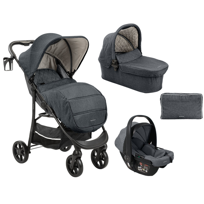 KikkaBoo TRIO carrinho de passeio SELINA até aos 22kg Dark Grey + ovo + alcofa
