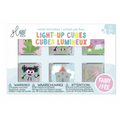 Embalagem dos GloPals Cubos de Luz para Água 6unid com tema Fairy/Fée, mostrando os seis cubos com ilustrações de rã, fada, cogumelo, varinha mágica, castelo e criatura verde.