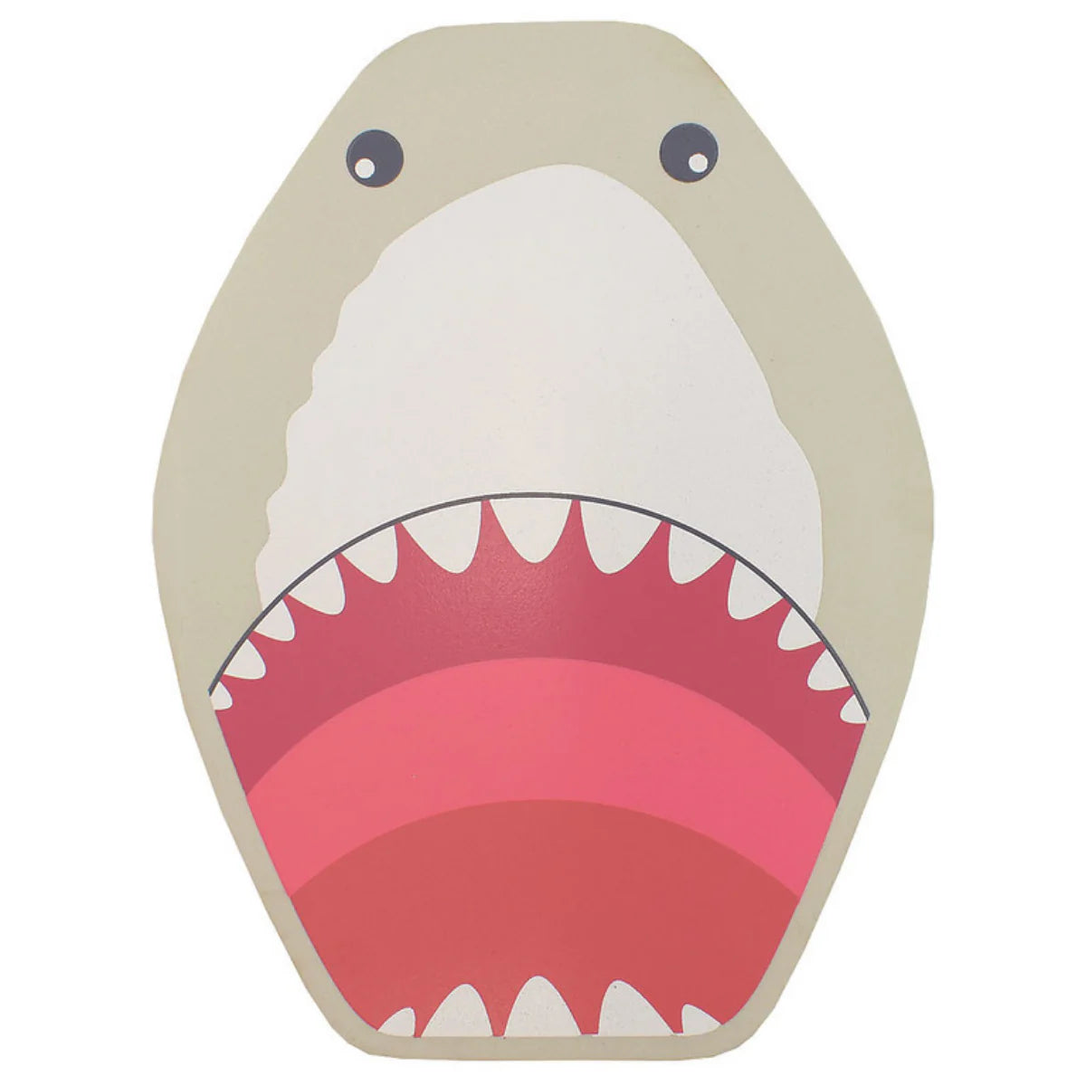 Prancha de natação Splash About Kickboard Shark Grey com o design de tubarão, isolada em fundo branco.