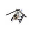 Detalhe frontal superior da miniatura Helicóptero da Polícia SIKU, destacando o cockpit transparente e as hélices principais.