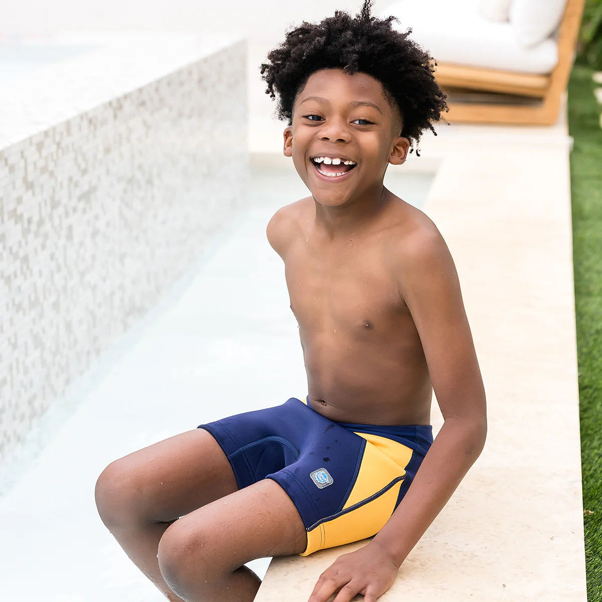 Splash About - Navy/Yellow Kids' Jammers Shorts 