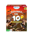 Caixa do jogo Skillmatics Adivinha em 10 Dinossauros Mortíferos, mostrando a capa com ilustrações de diversos dinossauros e informações sobre o jogo.