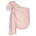 Sling de argolas Hoppediz Grenada Rose em tecido jacquard rosa com padrão botânico delicado e argolas de alumínio.