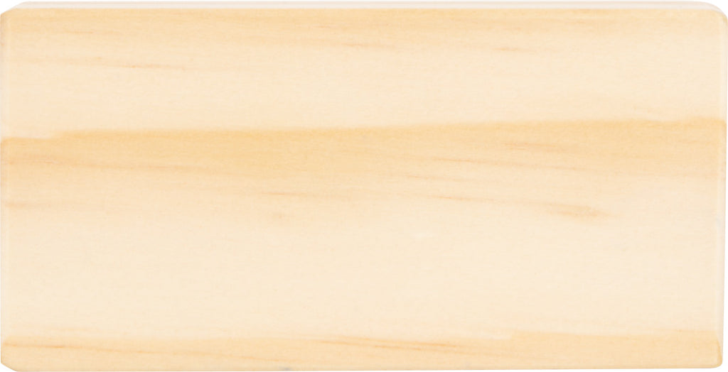 Bloco de corte retangular em madeira clara, ideal para trabalhos de esculpir.