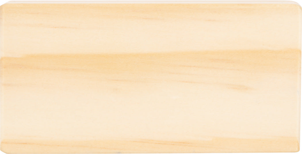 Bloco de corte retangular em madeira clara, ideal para trabalhos de esculpir.