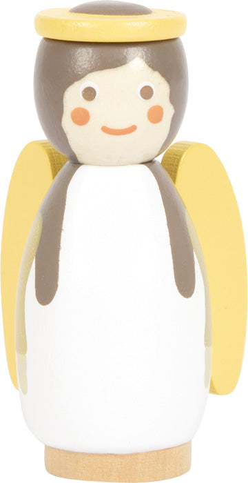 Anjo do Presépio 3D small foot, com detalhes delicados e cores suaves.