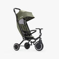SMARTRIKE Wonder Max verde-azeitona, trotinete/carrinho 2-em-1, vista lateral completa, com capota e barra de segurança.