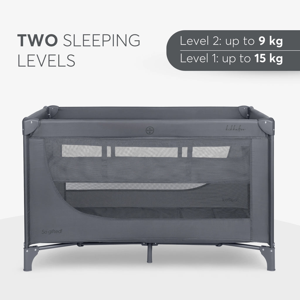 Kikkaboo So Gifted Grey Baby Travel Cot