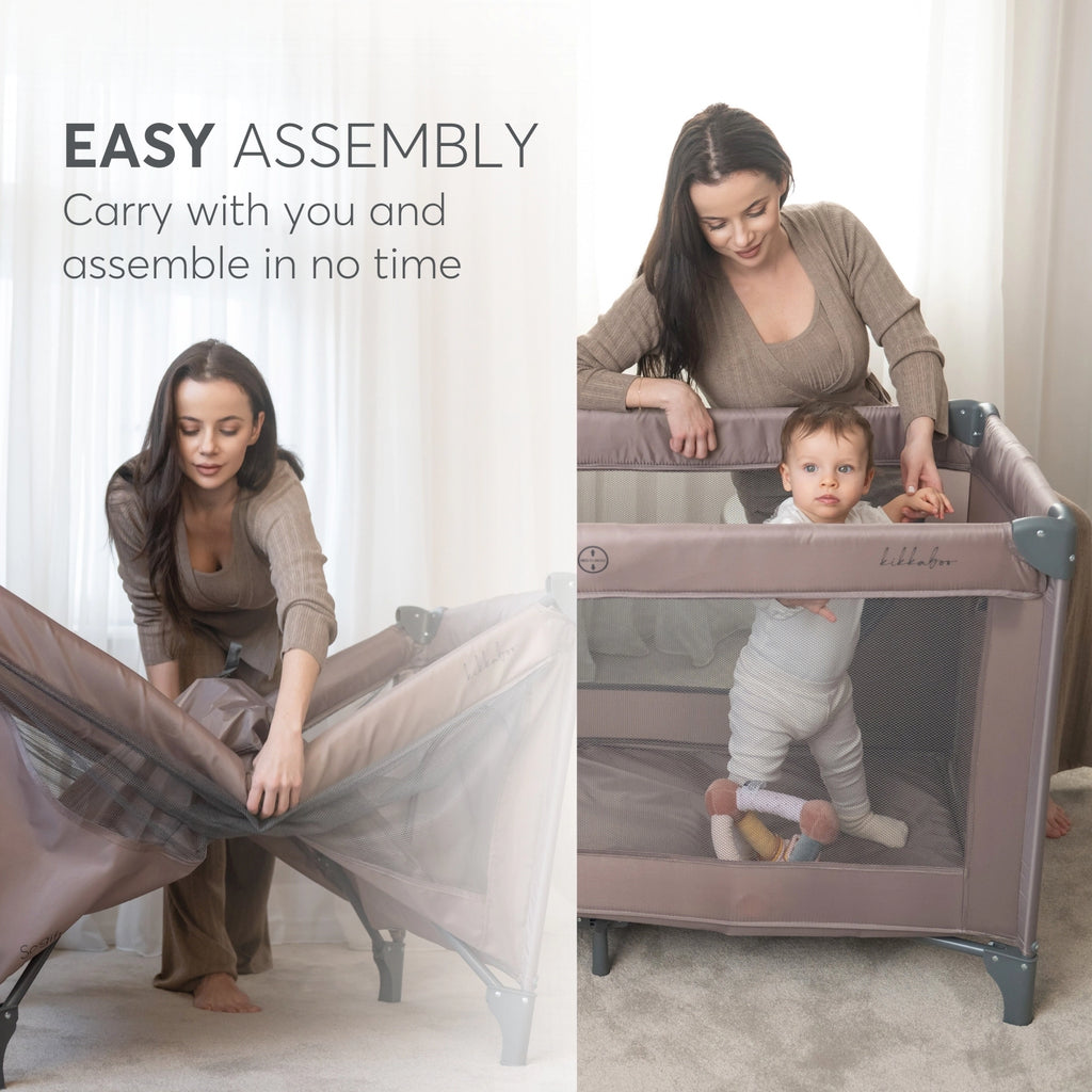 Kikkaboo So Gifted Grey Baby Travel Cot