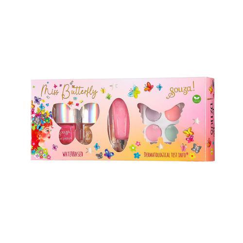 Conjunto de maquilhagem infantil Souza Miss Butterfly com verniz e sombras