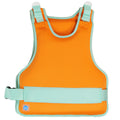 Colete natação Splash About Go Splash Adjustable Swim Vest Laranja e Verde 4-8 Anos visto de frente.