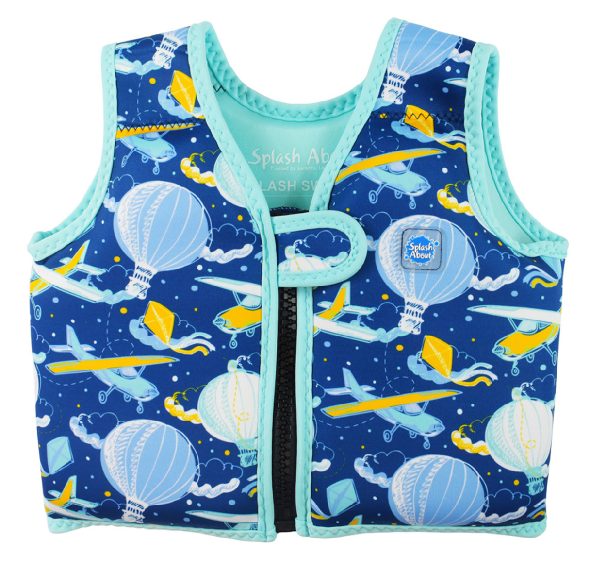 [Colete de natação Splash About Go Splash com padrão Garden Birds de pássaros coloridos e flores silvestres.]