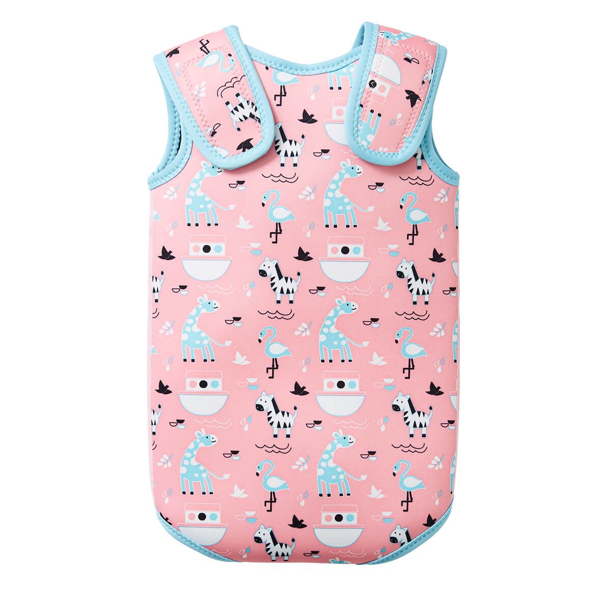 Tabela de medidas detalhada para o fato de praia térmico Baby Wrap™ Splash About, essencial para selecionar o tamanho correto (6-18 meses).