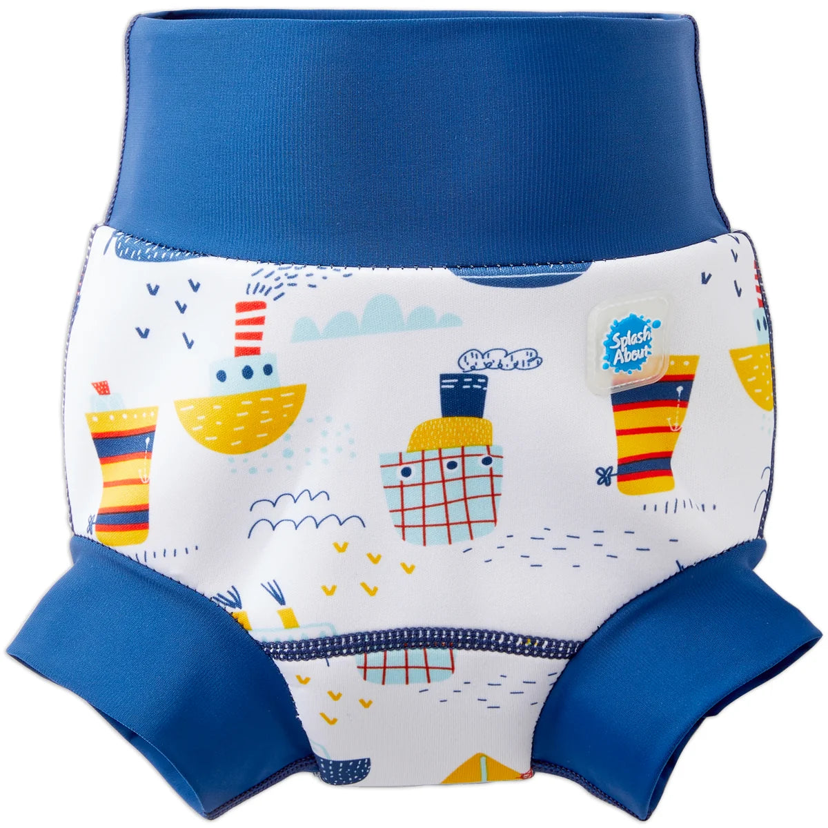 Fralda reutilizável de natação Splash About Happy Nappy com padrão Tug Boats