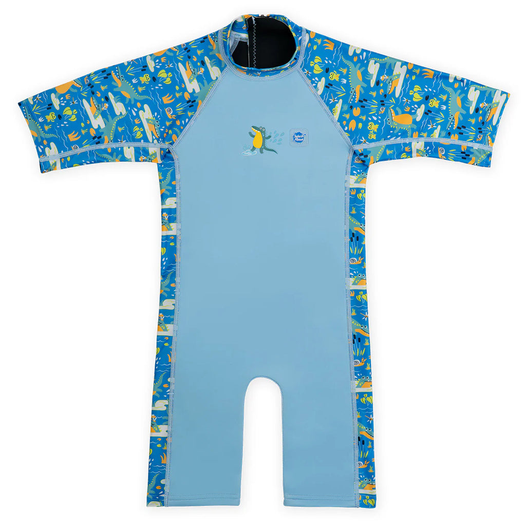 Fato de banho termico infantil Splash About comprotecao UV e design de crocodilo