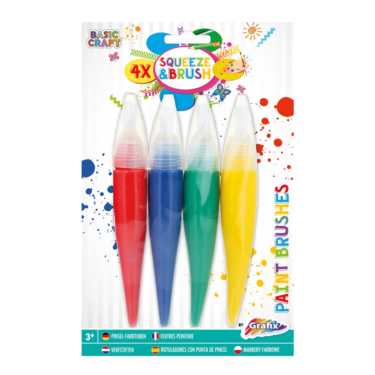Grafix 4 pinceles exprimibles para pintura