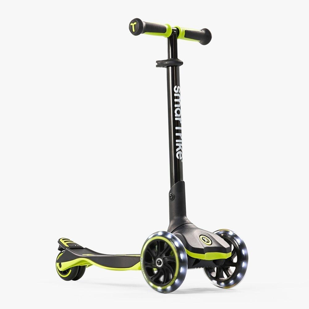 Trotinete Smartrike XTEND Scooter Verde Lima com base estampada e rodas LED