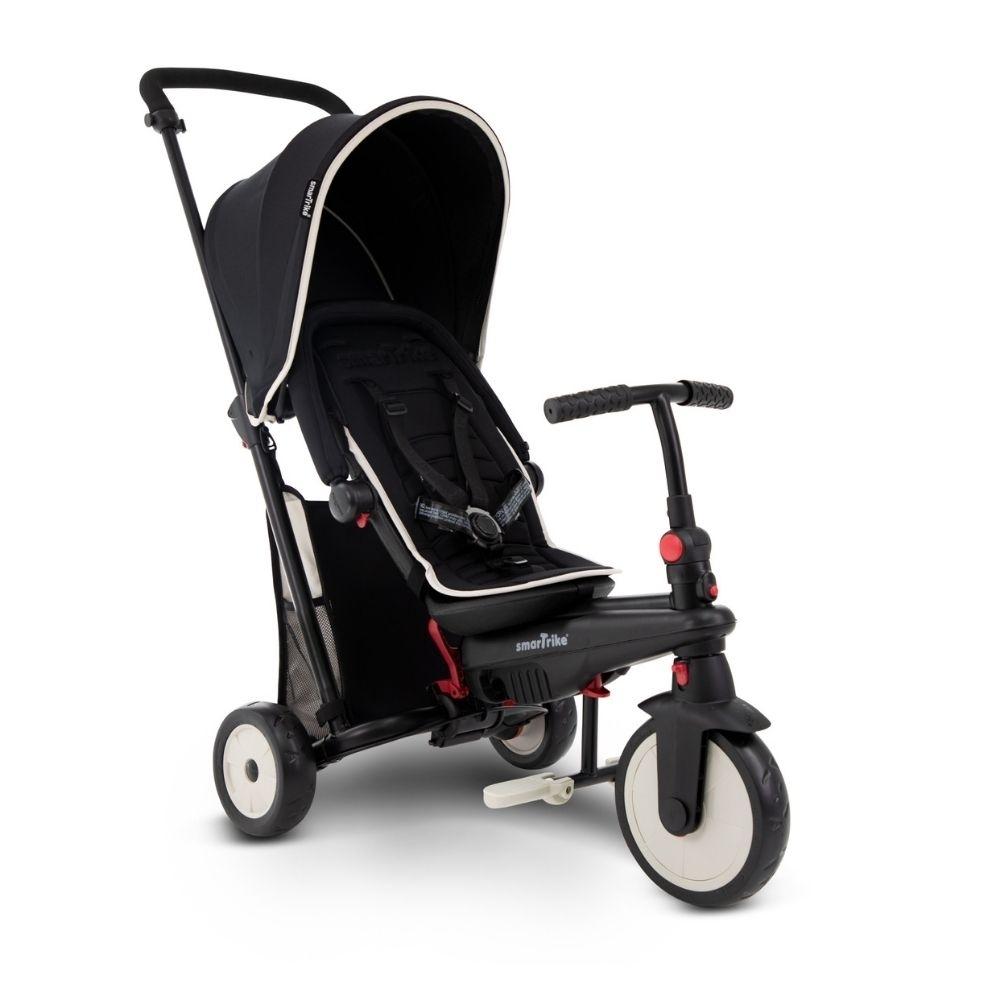 Triciclo evolutivo Smartrike STR3 na cor creme com capota e arnês de 5 pontos