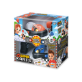 Caixa do conjunto Buki Super Karts com dois carrinhos de combate e comandos, destacando os modos de jogo e a idade recomendada 6+.