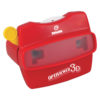 Svoora Optiviewer 3D vermelho, com dois rolos de imagens, numa caixa. Um brinquedo clássico com visual vintage para diversão 3D.