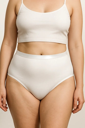 Tabela de tamanhos detalhada para cuecas absorventes Pupus com medidas de cintura e anca de S a 4XL.