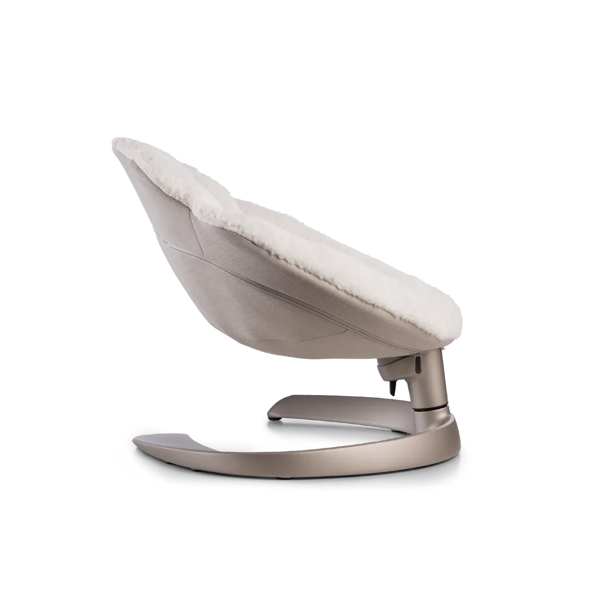 TAVO Shell na cor Latte, perfil lateral, mostrando o design de cama elevada e espreguiçadeira de balanço para animais.