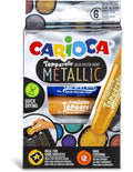 CARIOCA TEMPERELLO METALLIC Solid Poster Paint Sticks Box of 6