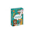 Caixa do jogo de cartas "Vamos Jogar aos Animais" da The Happy Gang, com ilustrações de animais e crianças a brincar. Indica 5-10+ Anos.