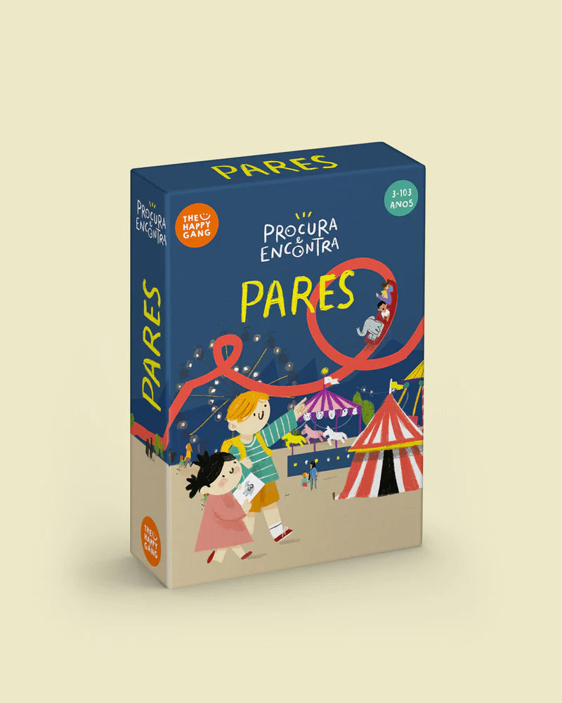 Jogo de cartas Procura e Encontra Pares da The Happy Gang ilustrado por Ana Granado