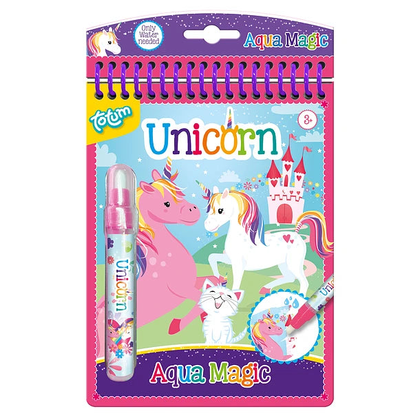 Embalagem do Livro de Colorir Totum Aquamagic tema Unicórnio com caneta mágica.