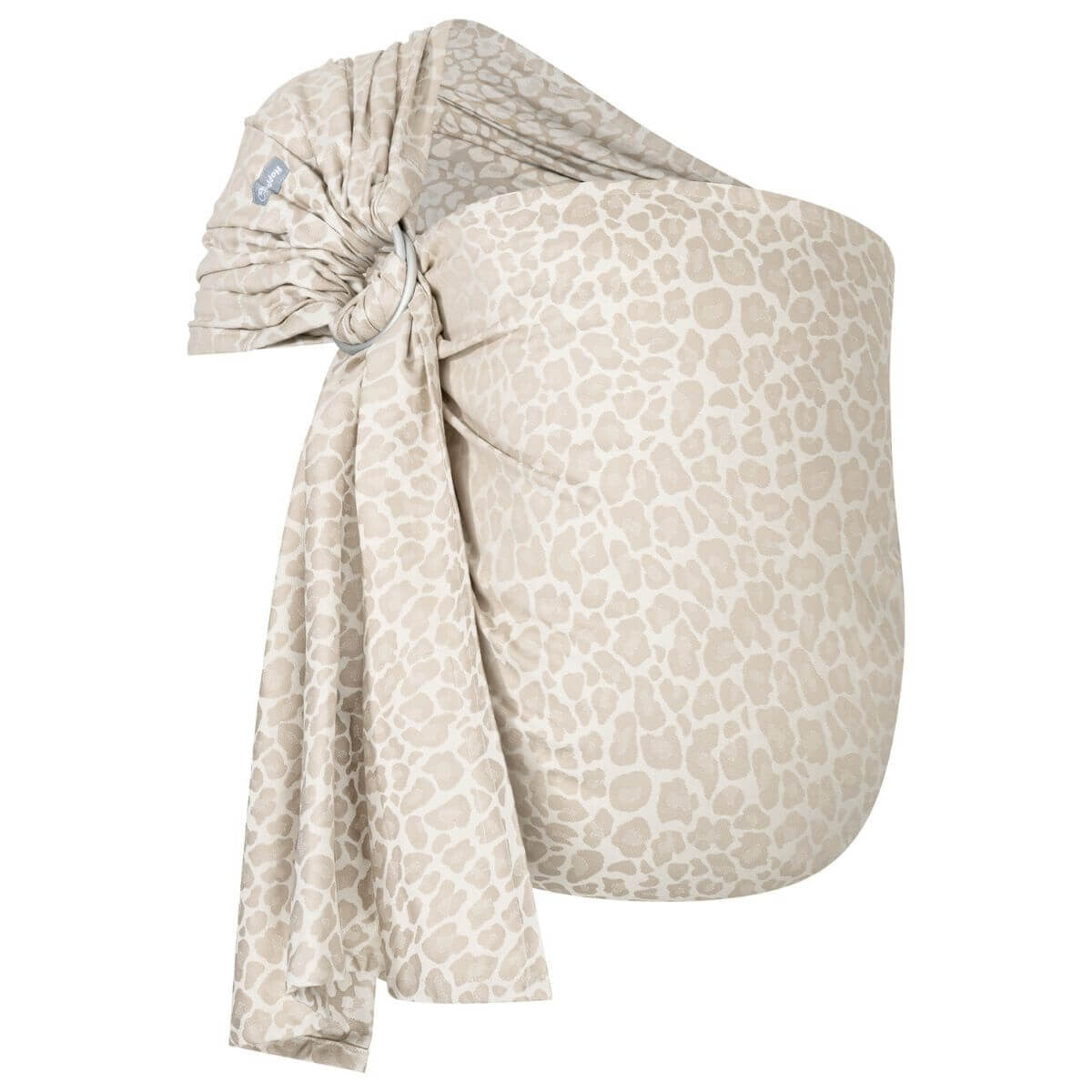 Sling de Argolas Hoppediz Kigali dobrado, destacando o tecido jacquard e as argolas.