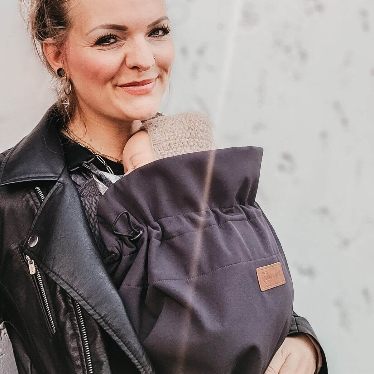 Capa Babywearing Hoppediz Softshell Cinza