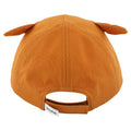 Vista traseira do boné Trixie raposa laranja, mostrando o fecho de velcro ajustável com etiqueta da marca Trixie.