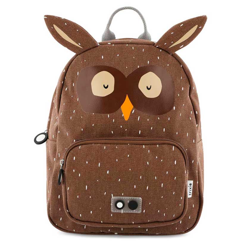 Mochila infantil Trixie com formato de coruja e pormenores em algodão reciclado