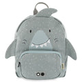 Mochila infantil Trixie Tubarão azul com alças ajustáveis e bolso frontal