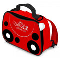 Lancheira térmica Trunki Harley Mariquita em tons de vermelho e preto com design de joaninha.