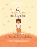 Ilustração encantadora do livro "Tu, Eu, no dia a dia com Empatia", mostrando uma criança sorridente em um cenário alegre, representando a empatia e a bondade.