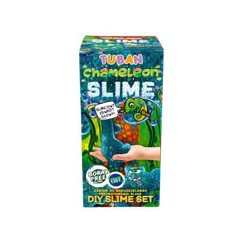 Kit de slime DIY da marca Tuban com efeito camaleão que muda de cor.