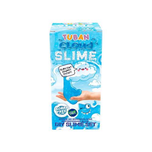 Kit Tuban DIY Slime Nuvem com componentes para criar slime fofo e brilhante.