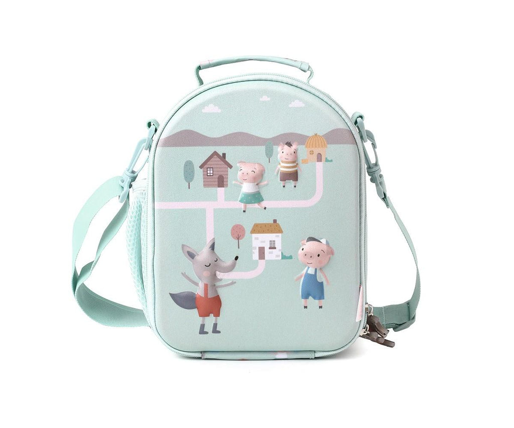 Bolsa lancheira térmica Tutete com design 3D dos Três Porquinhos