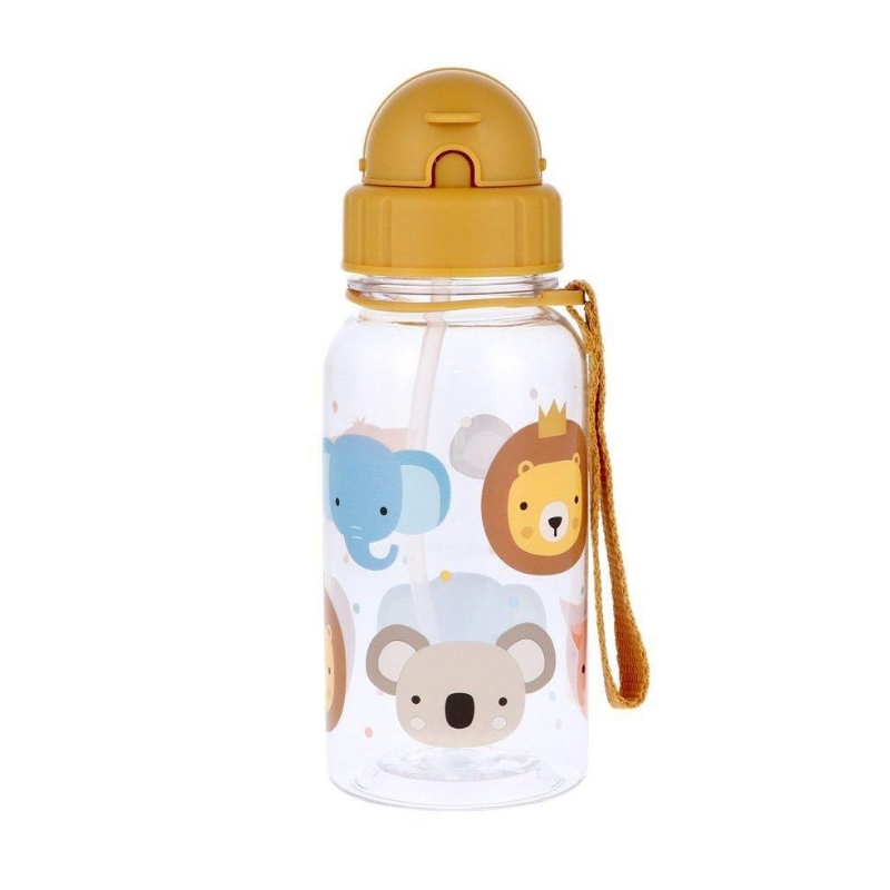 Garrafa infantil em Tritan Tutete Animal Friends com palhinha e alça