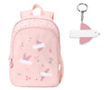 Mochila media escolar Tutete Blossom Birds em plastico reciclado RPET com porta-chaves