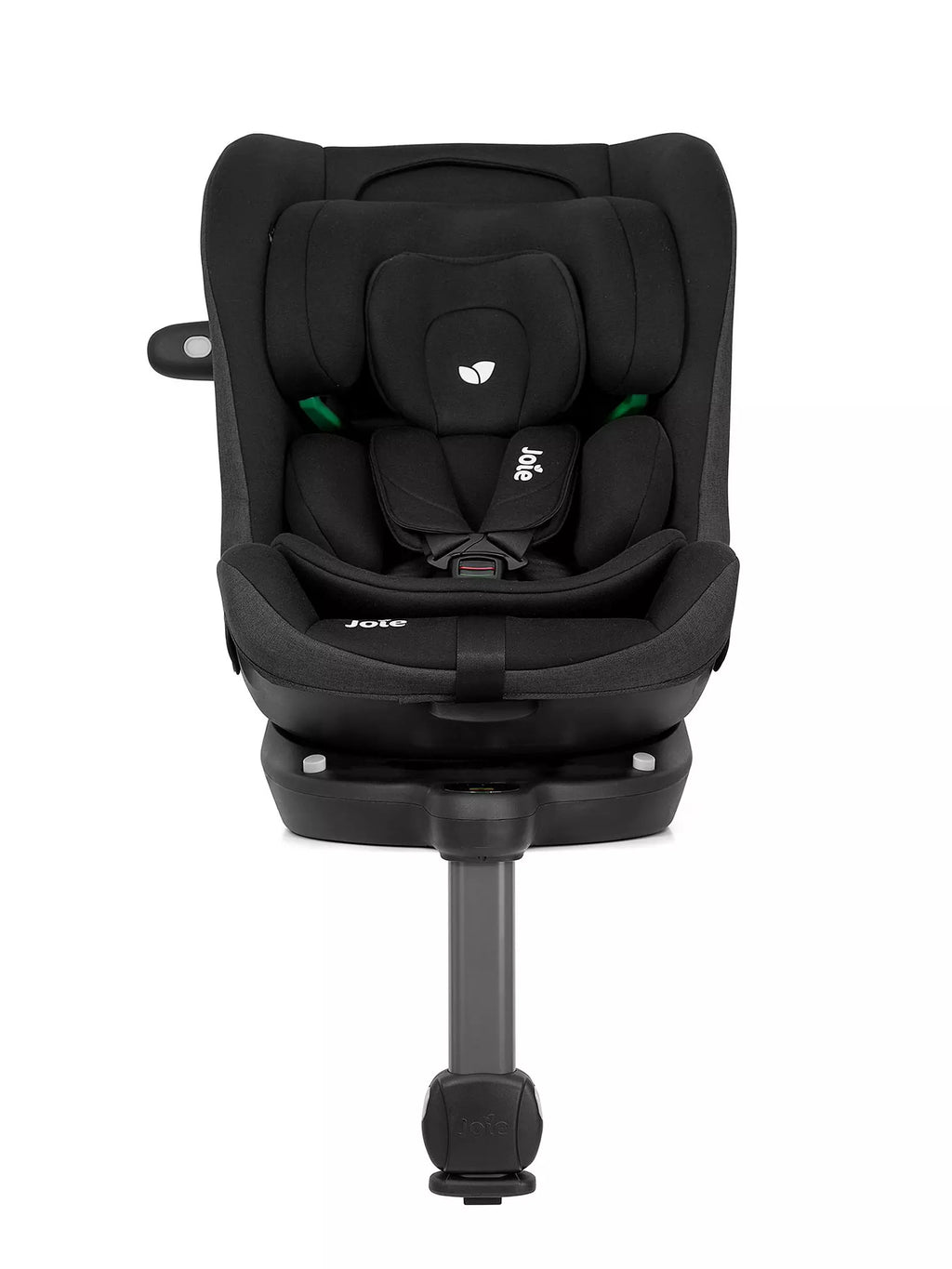 Cadeira auto Joie i-Spin XL preta com redutor para recém-nascido e base giratória.